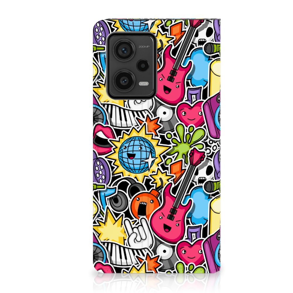 Xiaomi Redmi Note 12 Pro Plus Hippe Standcase Punk Rock telefoonhoesje kleurrijk design