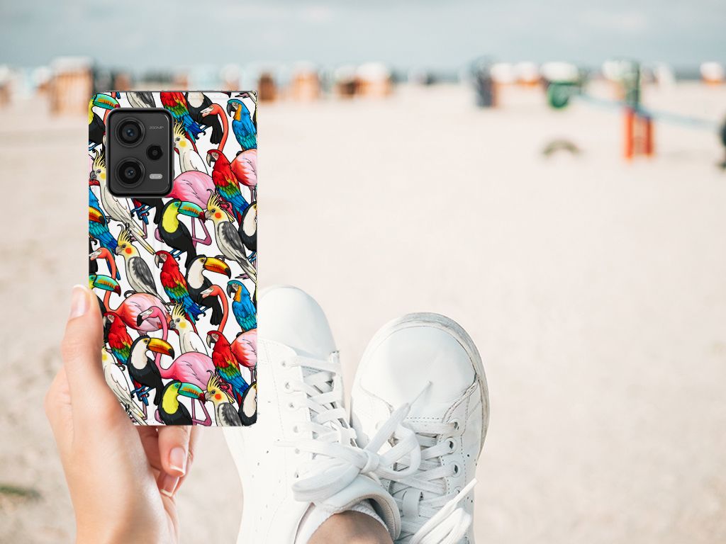 Xiaomi Redmi Note 12 Pro Plus Hoesje maken Birds smartphonehoes design tropische vogels aanzicht