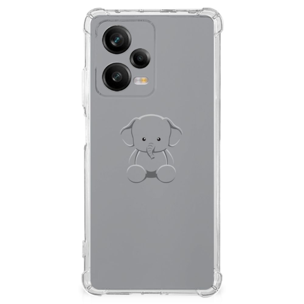 Xiaomi Redmi Note 12 Pro Plus Stevig Bumper Hoesje Grijs Baby Olifant B2C Telecom