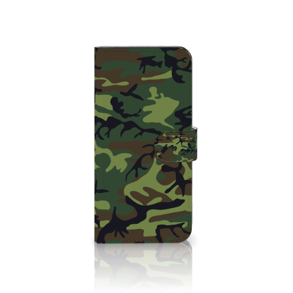 Xiaomi Redmi Note 12 Pro Plus Telefoon Hoesje Army Dark camouflage groen boekhoesje frontaanzicht
