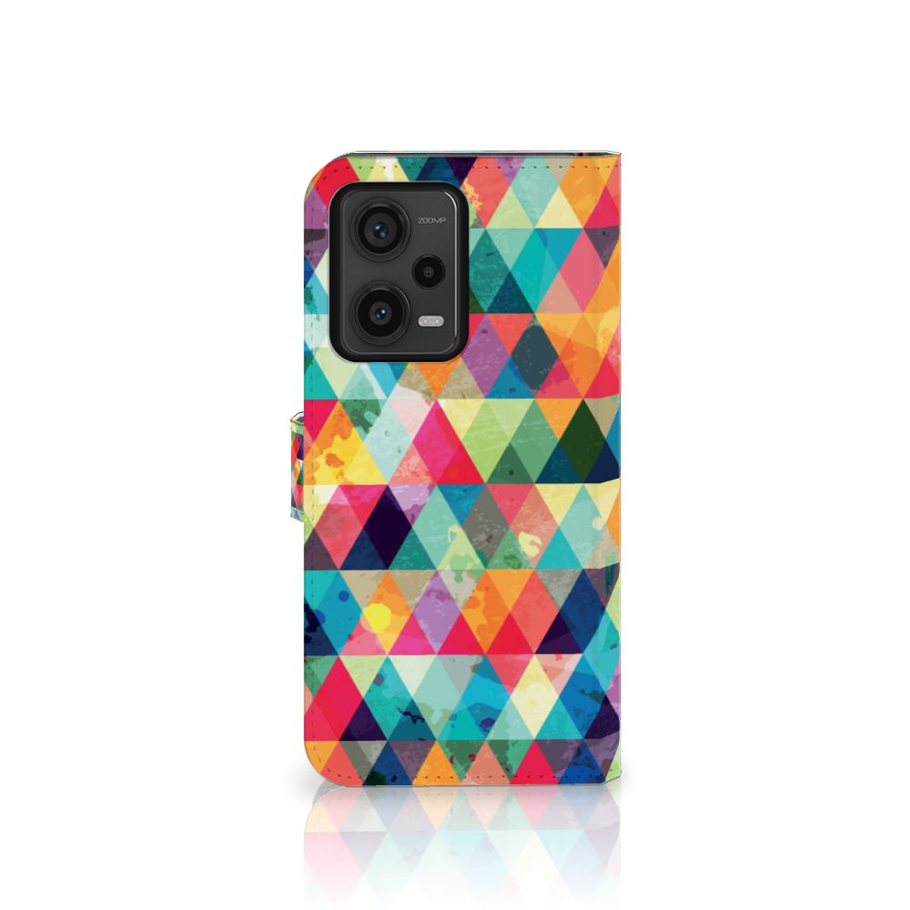 Xiaomi Redmi Note 12 Pro Plus Telefoon Hoesje Geruit met kleurrijk ruitjesdesign voor unieke uitstraling, bescherming en gebruiksgemak.