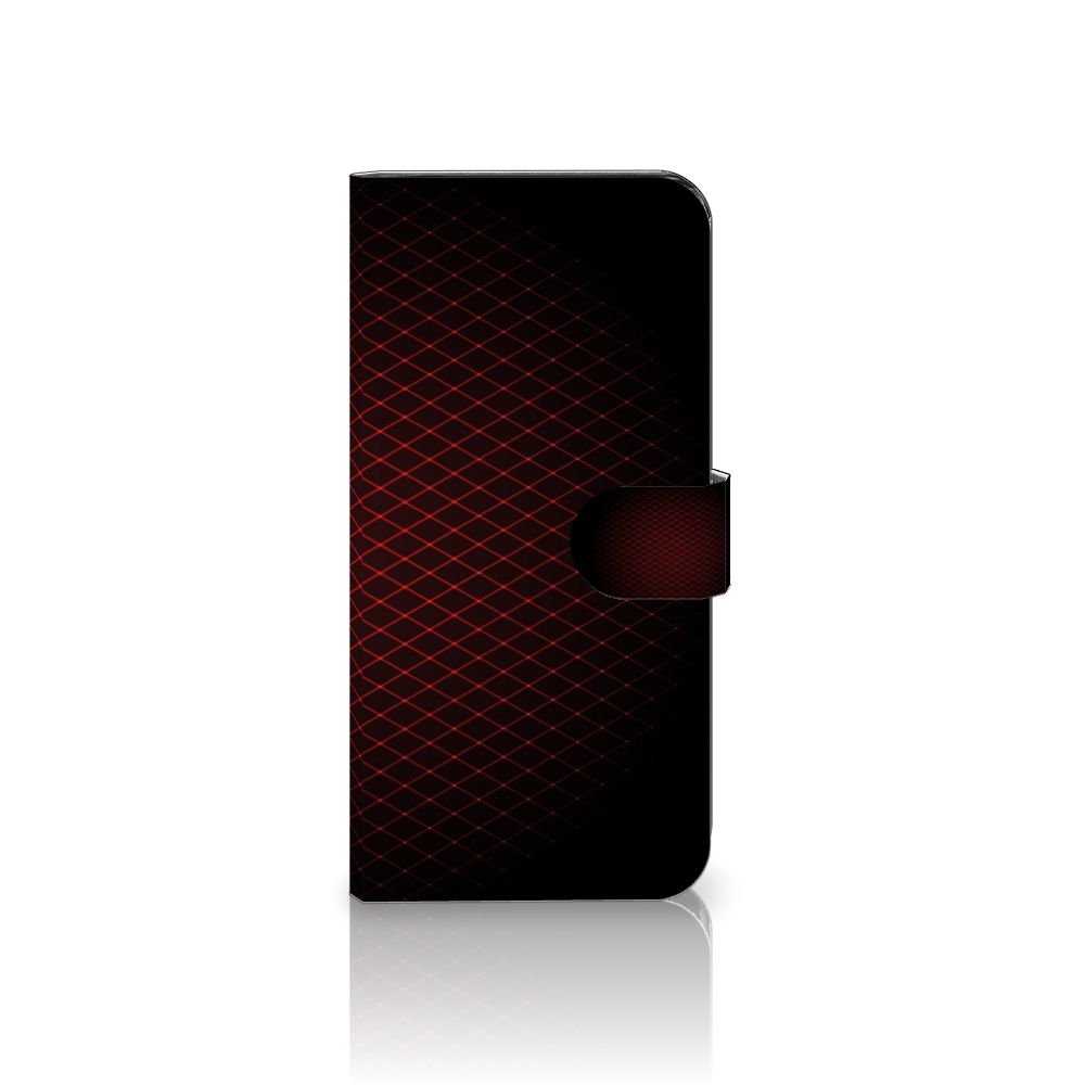 Xiaomi Redmi Note 12 Pro Plus Telefoon Hoesje Geruit Rood met minimalistisch design en ruimte voor 3 pasjes.