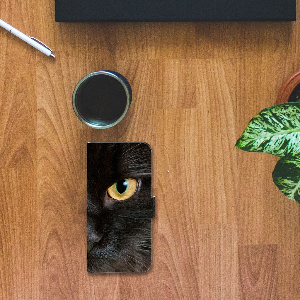 Xiaomi Redmi Note 12 Pro Plus Telefoonhoesje met Pasjes Zwarte Kat - Zwart kattenontwerp voor stijl en bescherming 🐈‍⬛