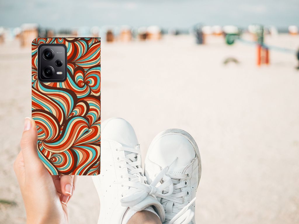 Xiaomi Redmi Note 12 Pro | Poco X5 Pro Bookcase Retro kleurige print hand strand