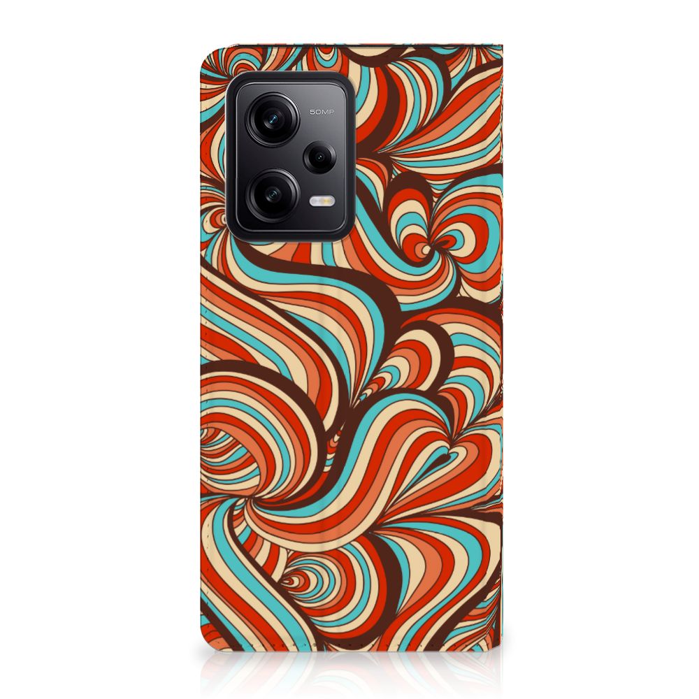 Xiaomi Redmi Note 12 Pro | Poco X5 Pro Bookcase Retro retro design kleurrijke print kleurrijke patronen