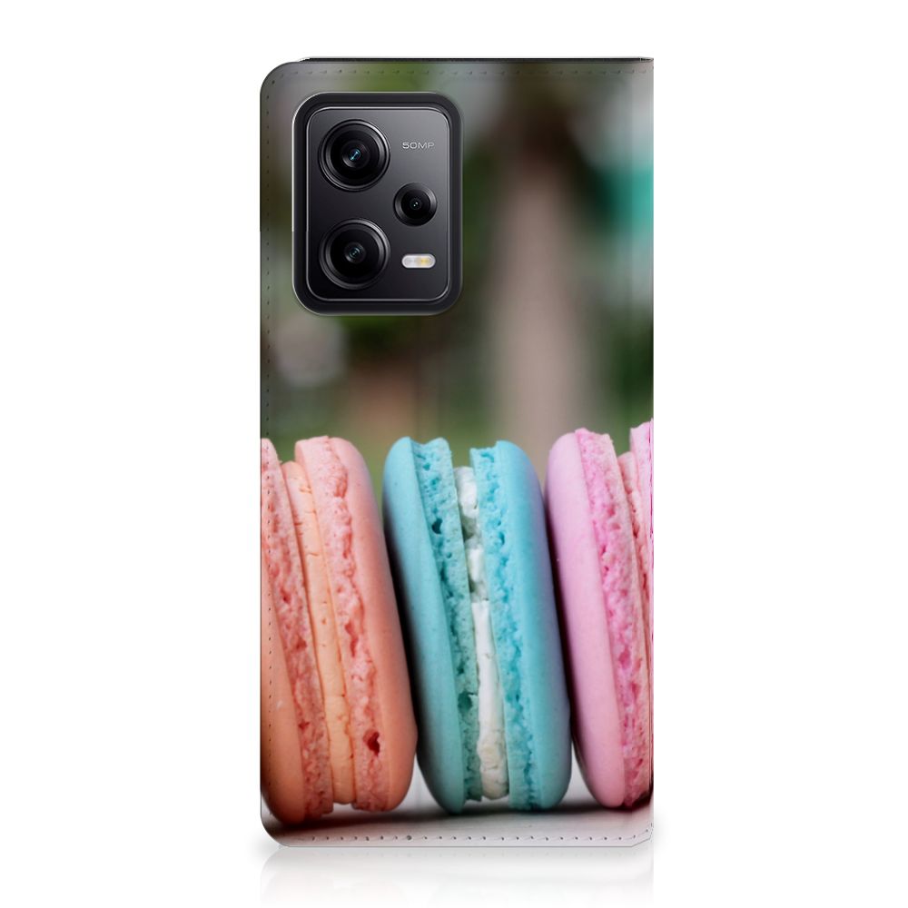 Xiaomi Redmi Note 12 Pro | Poco X5 Pro Flip Style Cover Macarons macarons roze blauw pastel kleuren design aanzicht