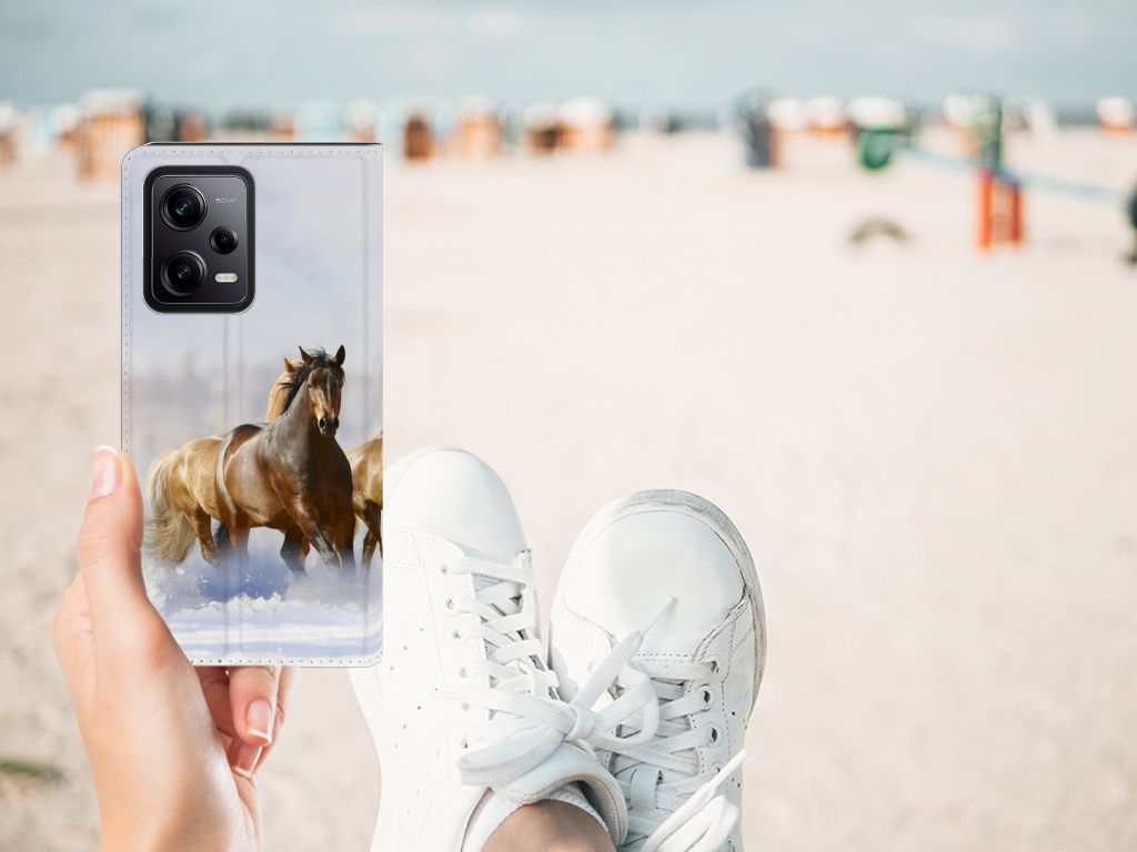 Xiaomi Redmi Note 12 Pro | Poco X5 Pro Hoesje maken Paarden design paarden aanzicht