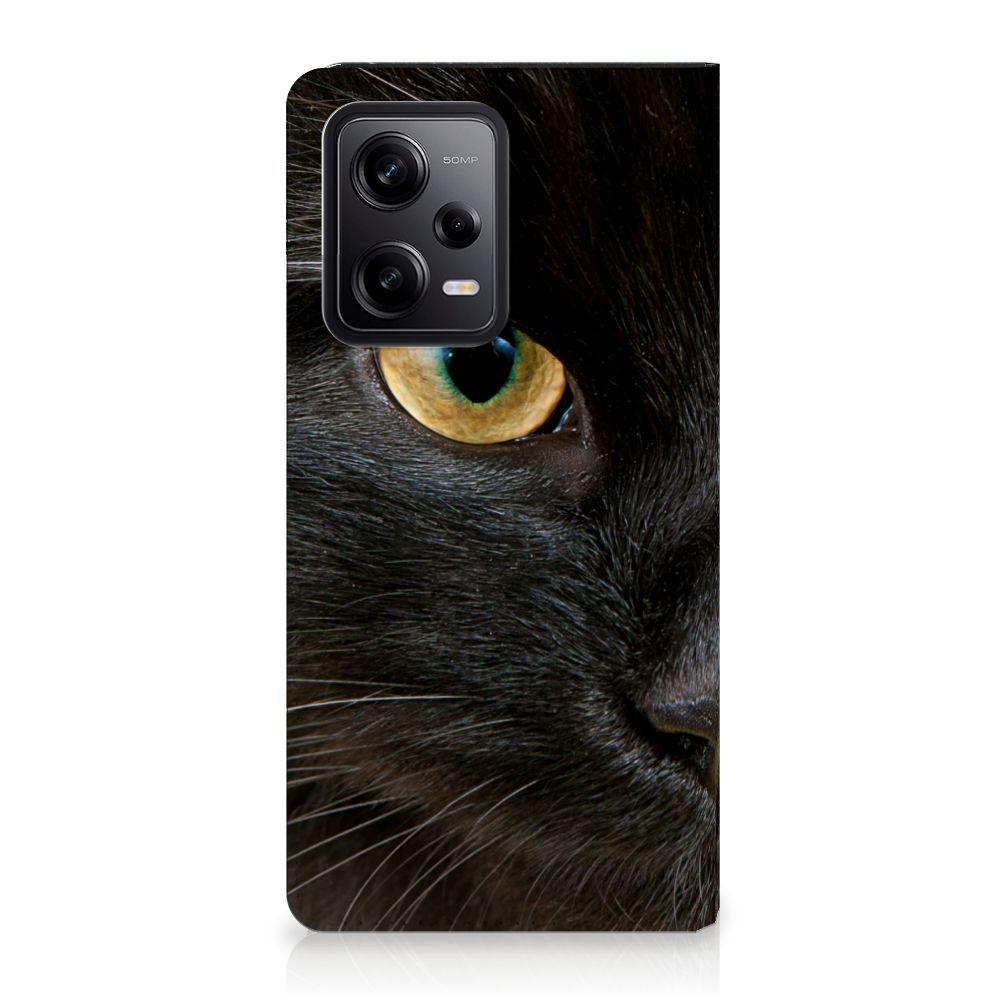 Xiaomi Redmi Note 12 Pro Poco X5 Pro Hoesje maken Zwarte Kat design zwart kat aanzicht
