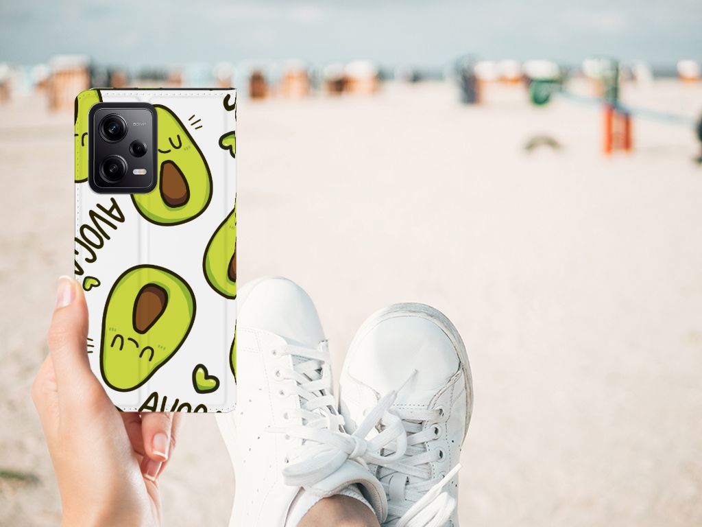 Xiaomi Redmi Note 12 Pro Poco X5 Pro Magnet Case Avocado Singing design hand beach
