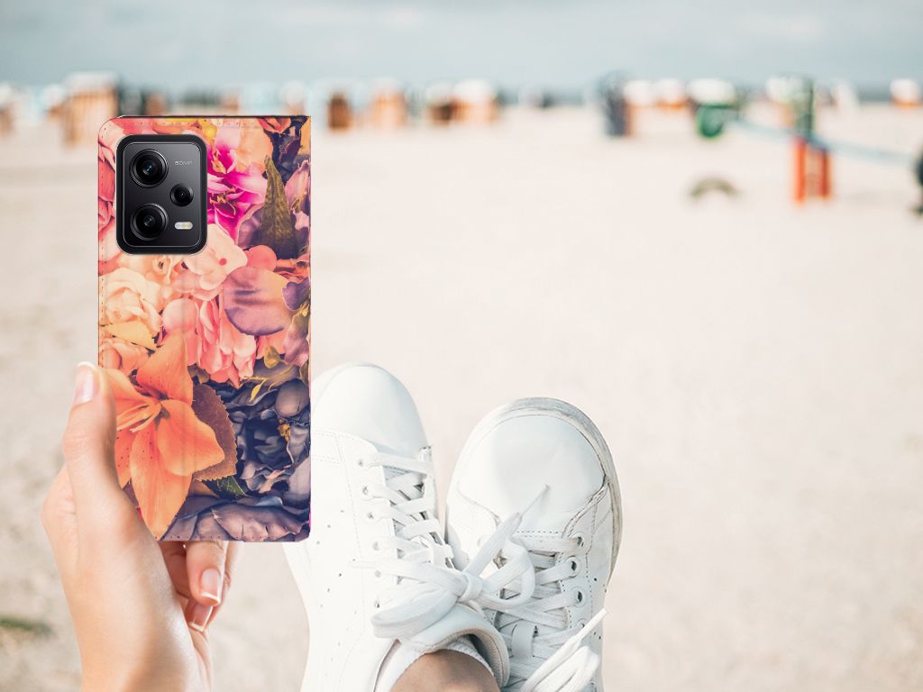 Xiaomi Redmi Note 12 Pro Poco X5 Pro Smart Cover Bosje Bloemen bloemen design hand strand