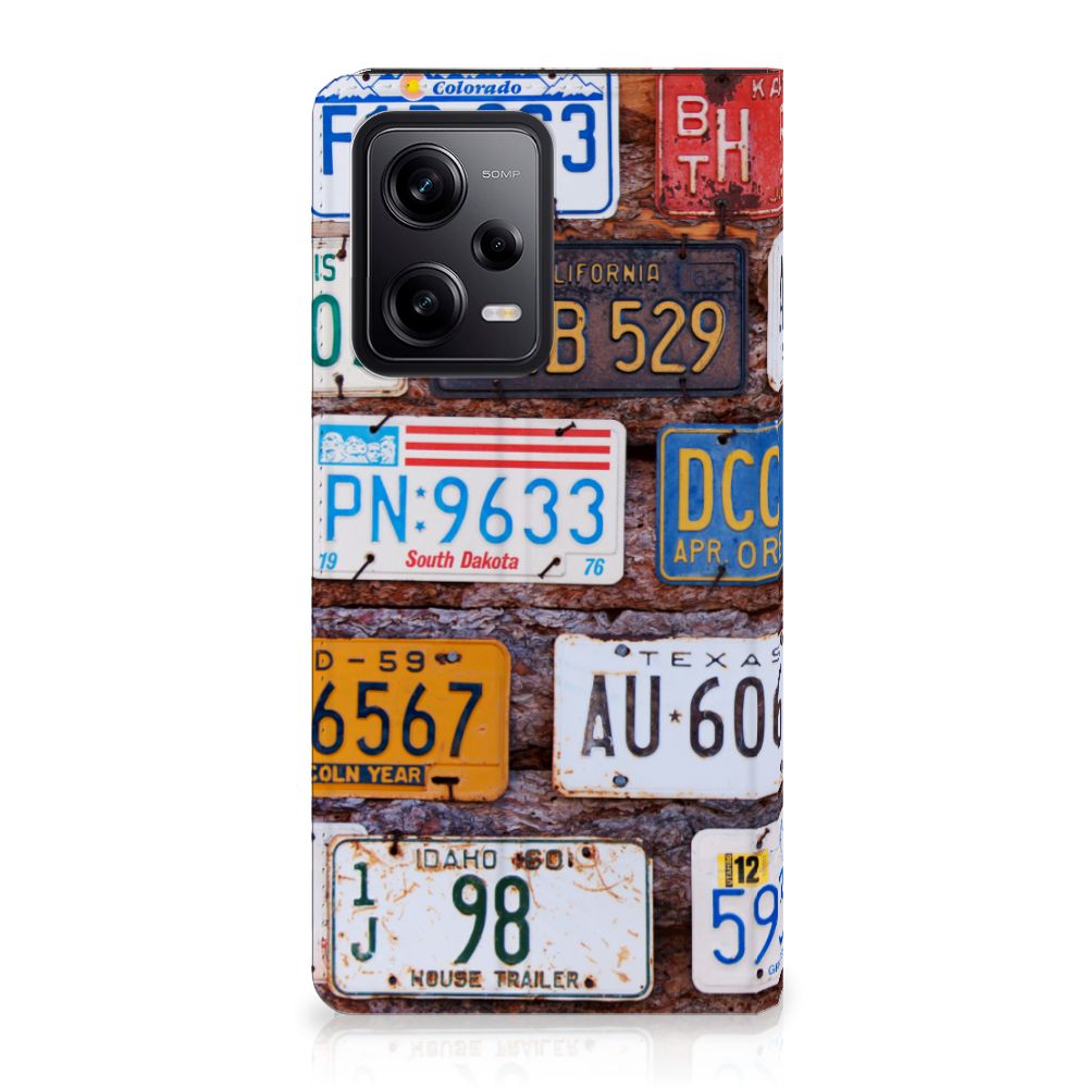 Xiaomi Redmi Note 12 Pro | Poco X5 Pro Stand Case Kentekenplaten Amerikaanse kentekenplaten design achterkant