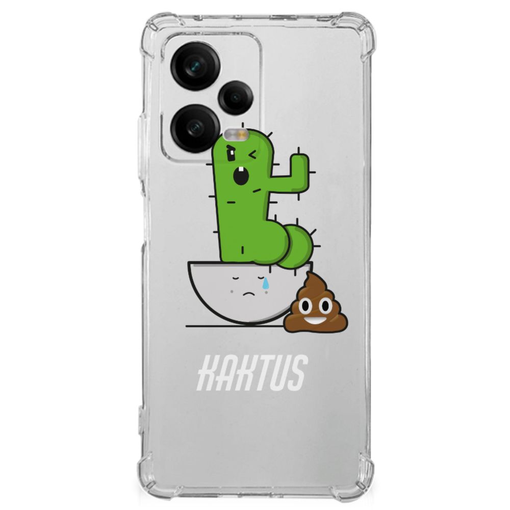 Xiaomi Redmi Note 12 Pro Stevig Bumper Hoesje Cactus Poo voorkant