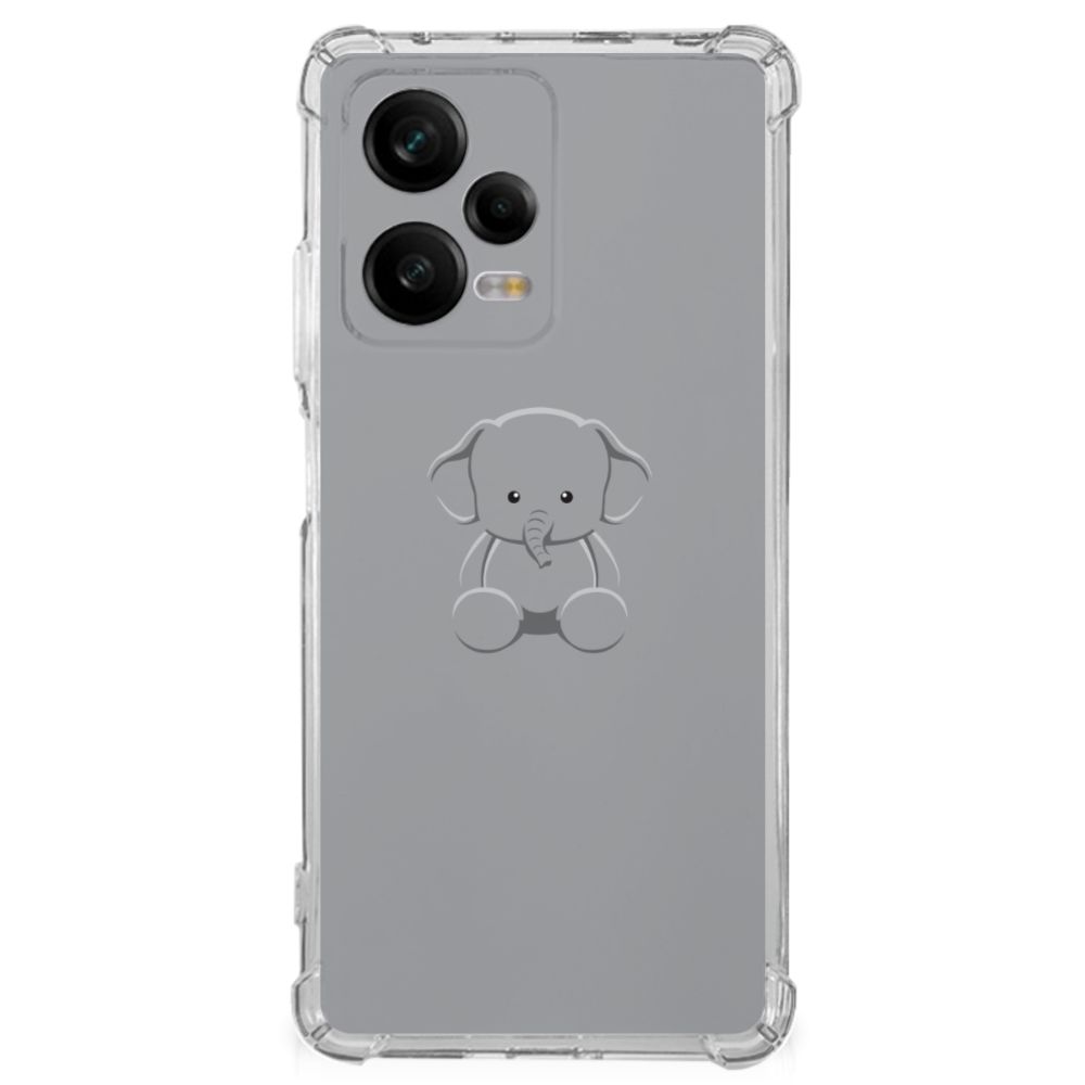 Xiaomi Redmi Note 12 Pro Stevig Bumper Hoesje Grijs Baby Olifant B2C Telecom