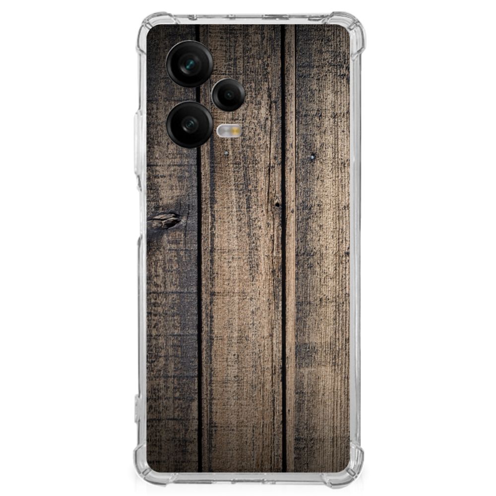 Xiaomi Redmi Note 12 Pro Stevig Telefoonhoesje Steigerhout achteraanzicht
