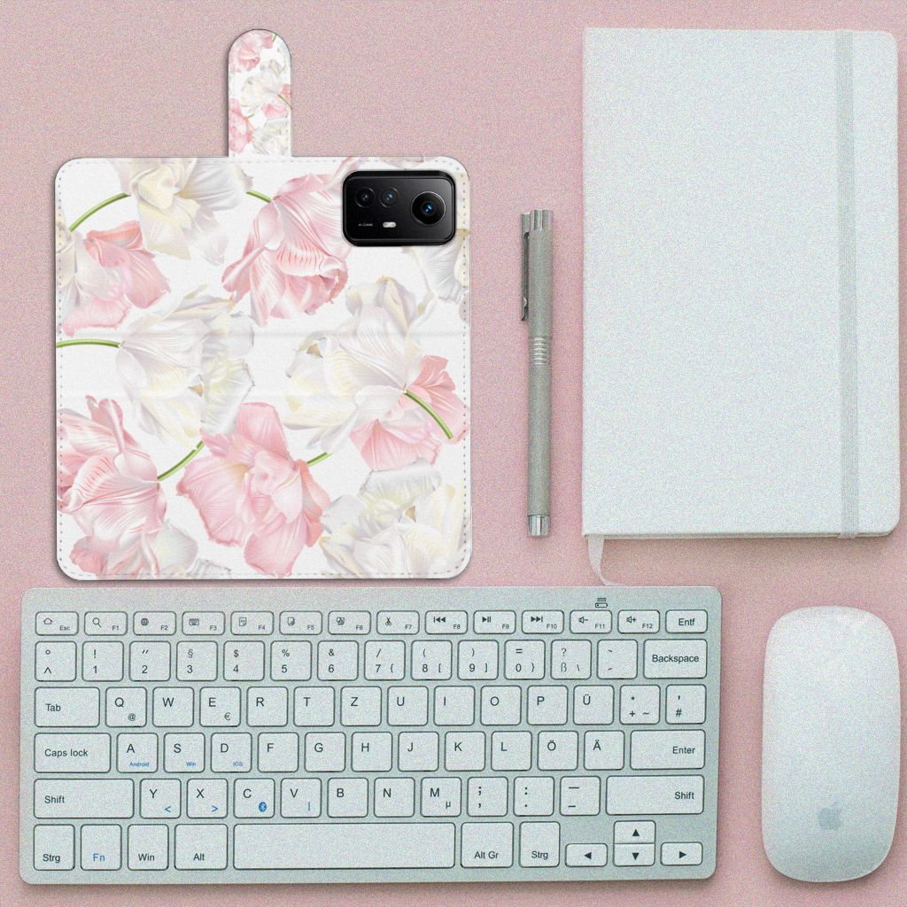 Xiaomi Redmi Note 12S Hoesje Lovely Flowers design elegant uitzicht