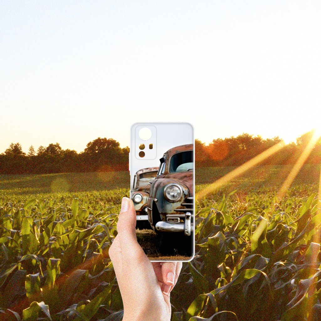 Xiaomi Redmi Note 12S Siliconen Hoesje met foto Vintage Auto vintage auto hand zon