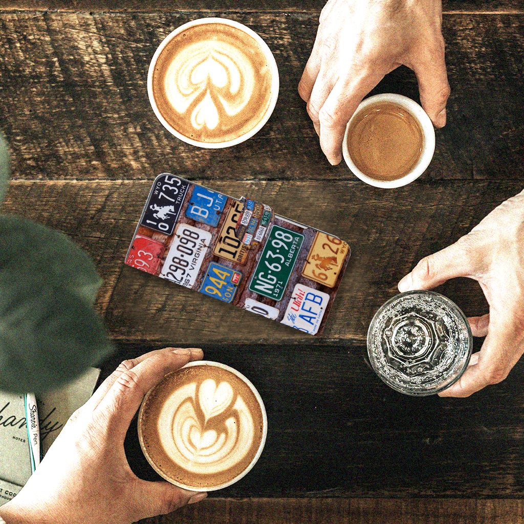 Xiaomi Redmi Note 12S Telefoonhoesje met foto Kentekenplaten collage koffie tafel