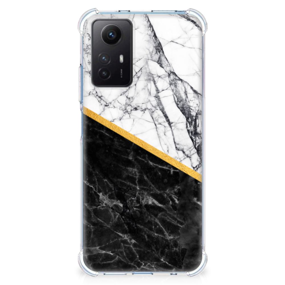 Xiaomi Redmi Note 12s Anti-Shock Hoesje Marmer Wit Zwart - Origineel Cadeau Man B2C Telecom
