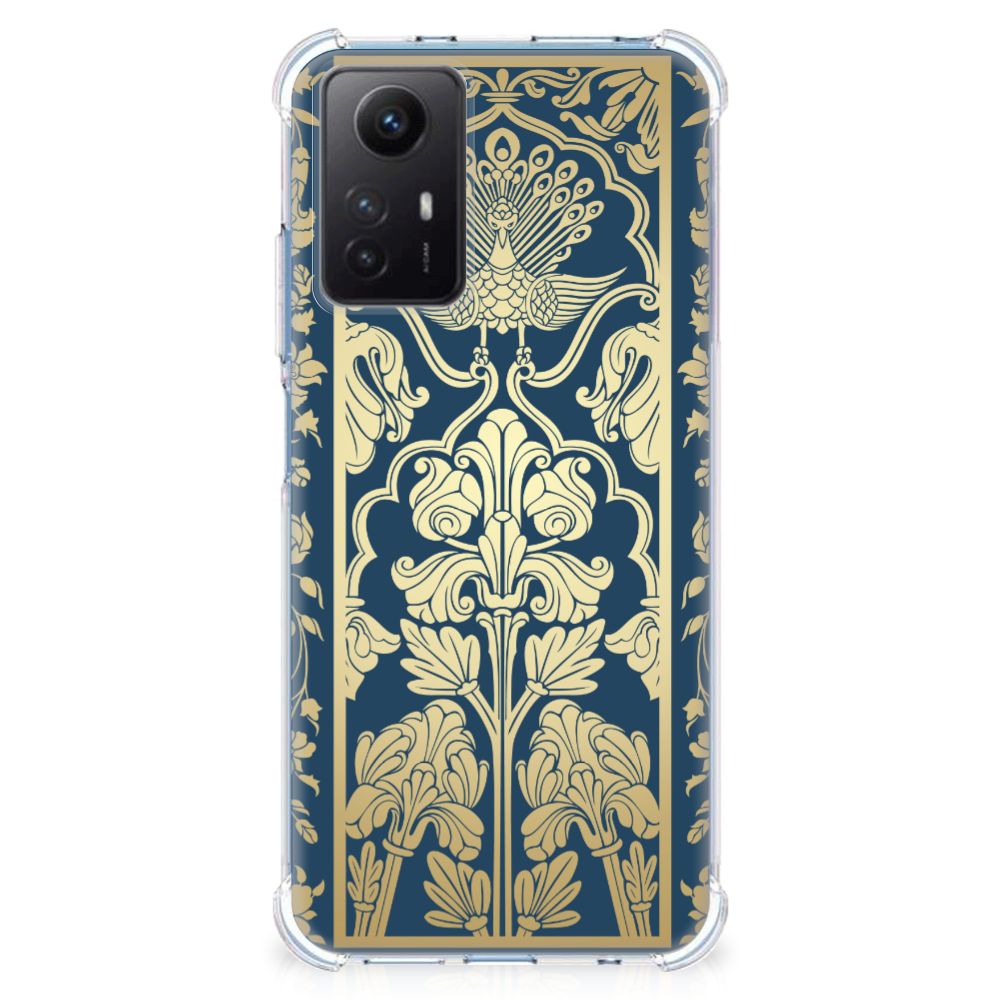 Xiaomi Redmi Note 12s Case Beige Flowers bloemen design achterkant