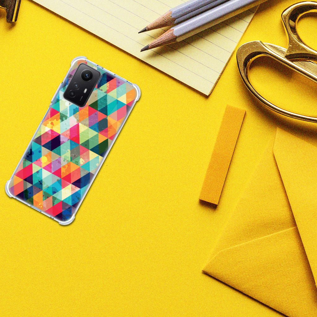 Xiaomi Redmi Note 12s Doorzichtige Silicone Hoesje Geruit B2C Telecom
