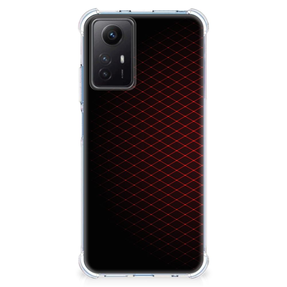 Xiaomi Redmi Note 12s Doorzichtige Silicone Hoesje Geruit Rood B2C Telecom