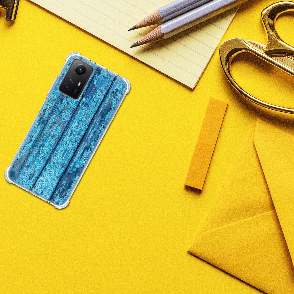 Xiaomi Redmi Note 12s Stevig Telefoonhoesje Wood Blue B2C Telecom