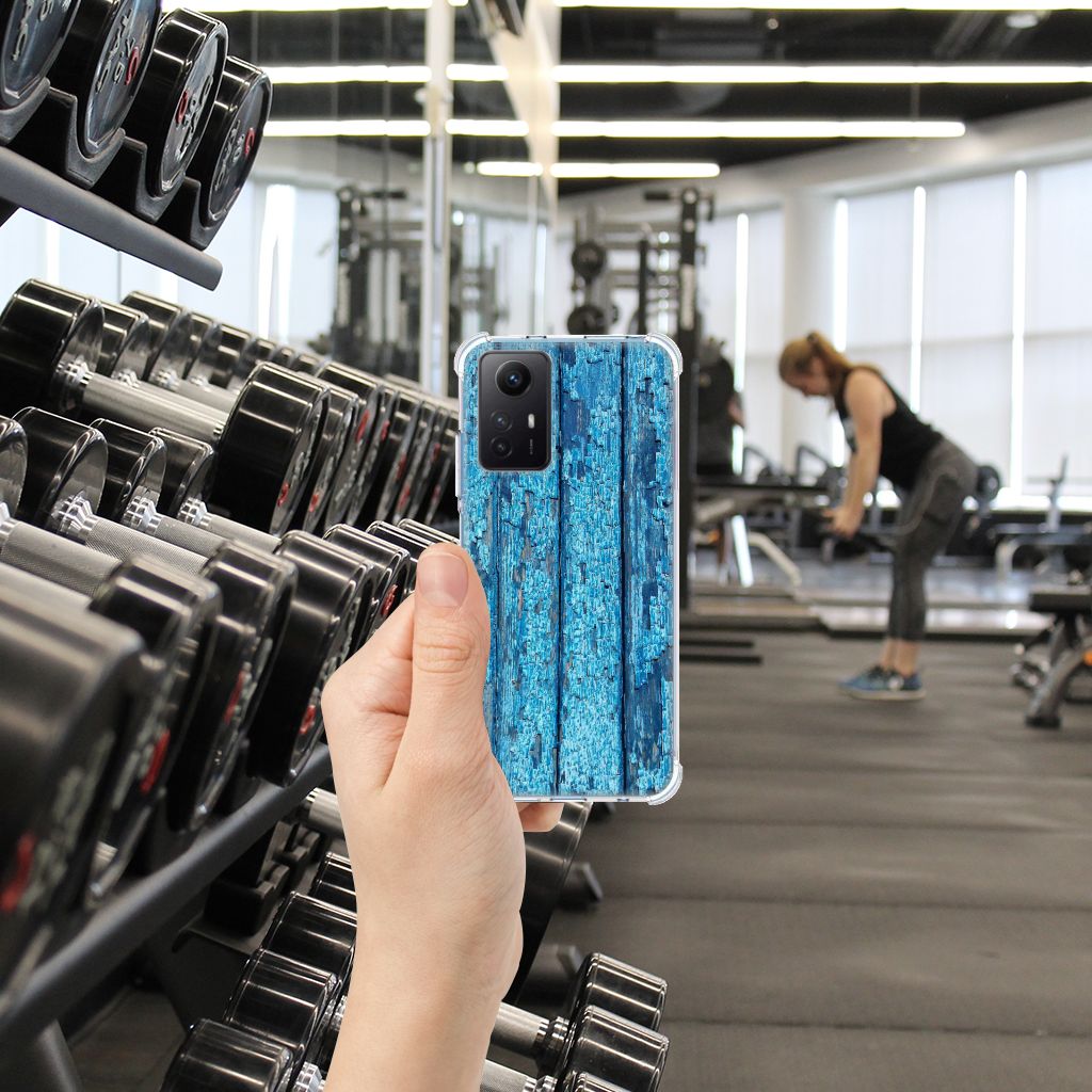 Xiaomi Redmi Note 12s Stevig Telefoonhoesje Wood Blue B2C Telecom