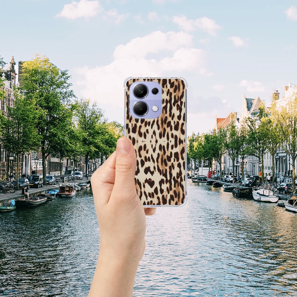 Xiaomi Redmi Note 13 4G Case Anti-shock Leopard hand uitzicht aan het water