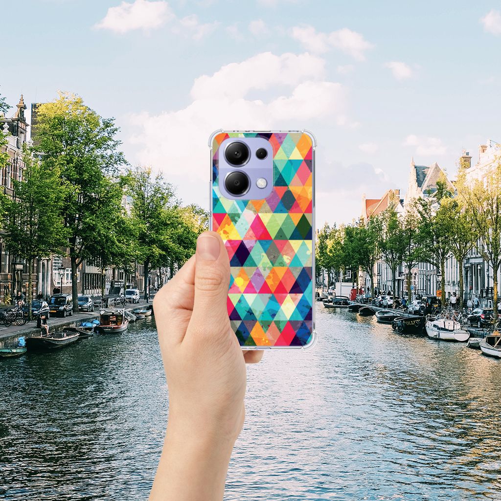 Xiaomi Redmi Note 13 4G Doorzichtige Silicone Hoesje Geruit B2C Telecom