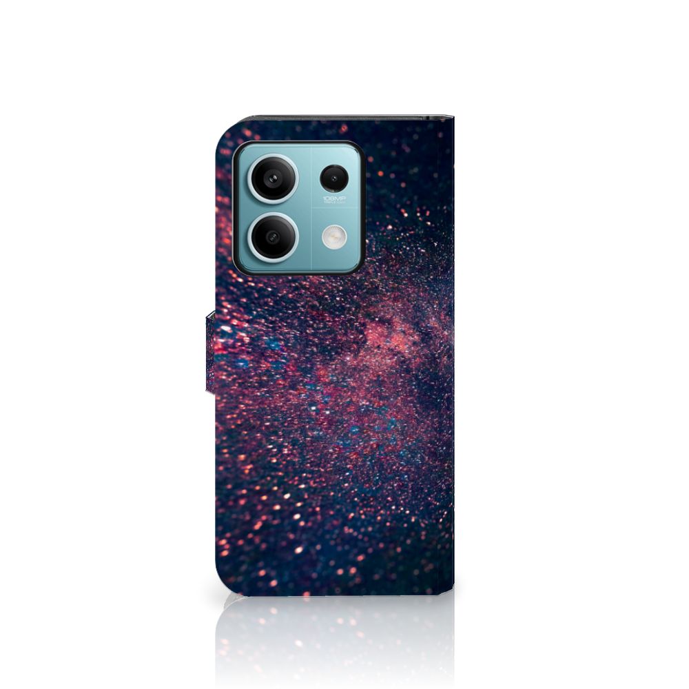 Xiaomi Redmi Note 13 5G Book Case Stars boekhoes sterren paarse blauwe inktzwarte achtergrond