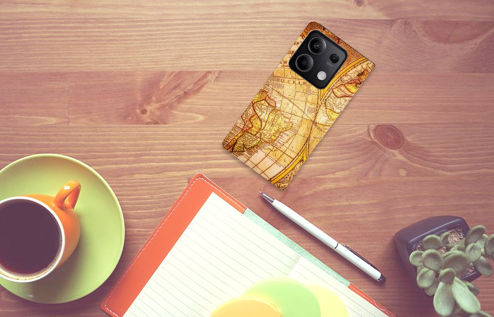 Xiaomi Redmi Note 13 5G Book Cover Kompas ontwerp close-up