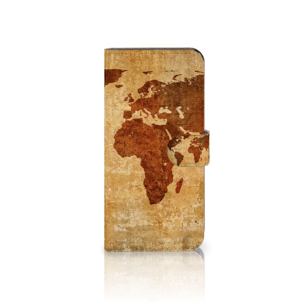 Xiaomi Redmi Note 13 5G Flip Cover Wereldkaart flip cover wereldkaart design vooraanzicht