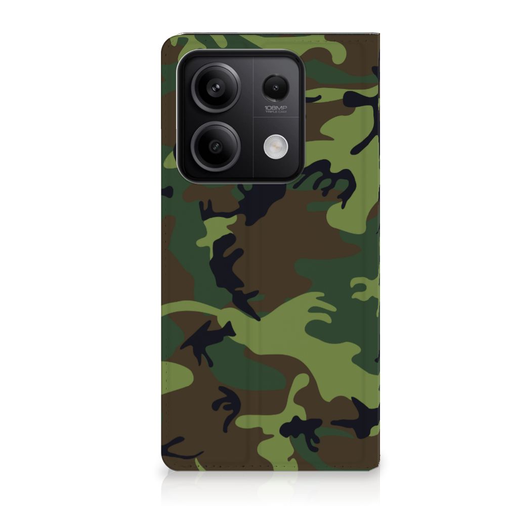 Xiaomi Redmi Note 13 5G Hoesje met Magneet Army Dark design camouflage aanzicht