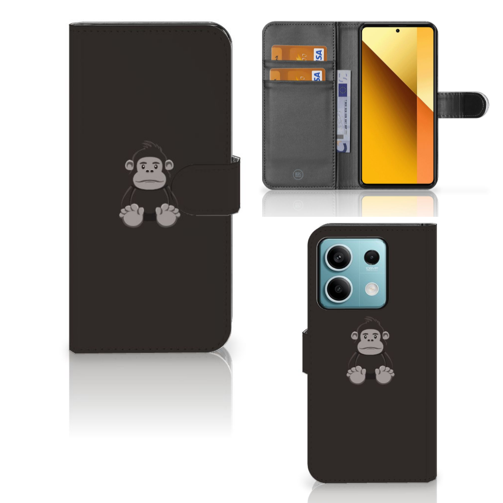 Xiaomi Redmi Note 13 5G Leuk Hoesje Gorilla flip case gorilla design aanzicht