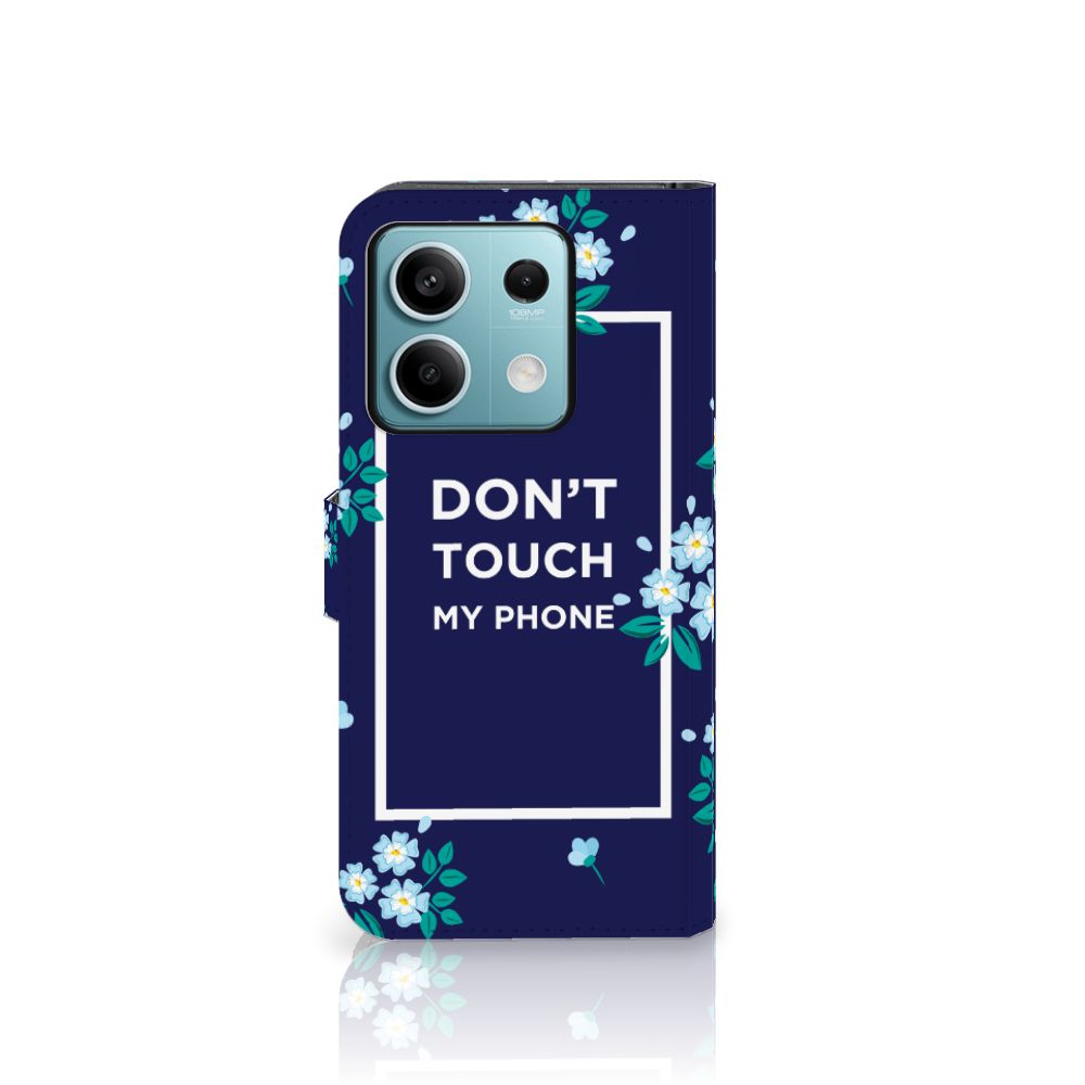 Xiaomi Redmi Note 13 5G Portemonnee Hoesje Flowers Blue DTMP voorkant