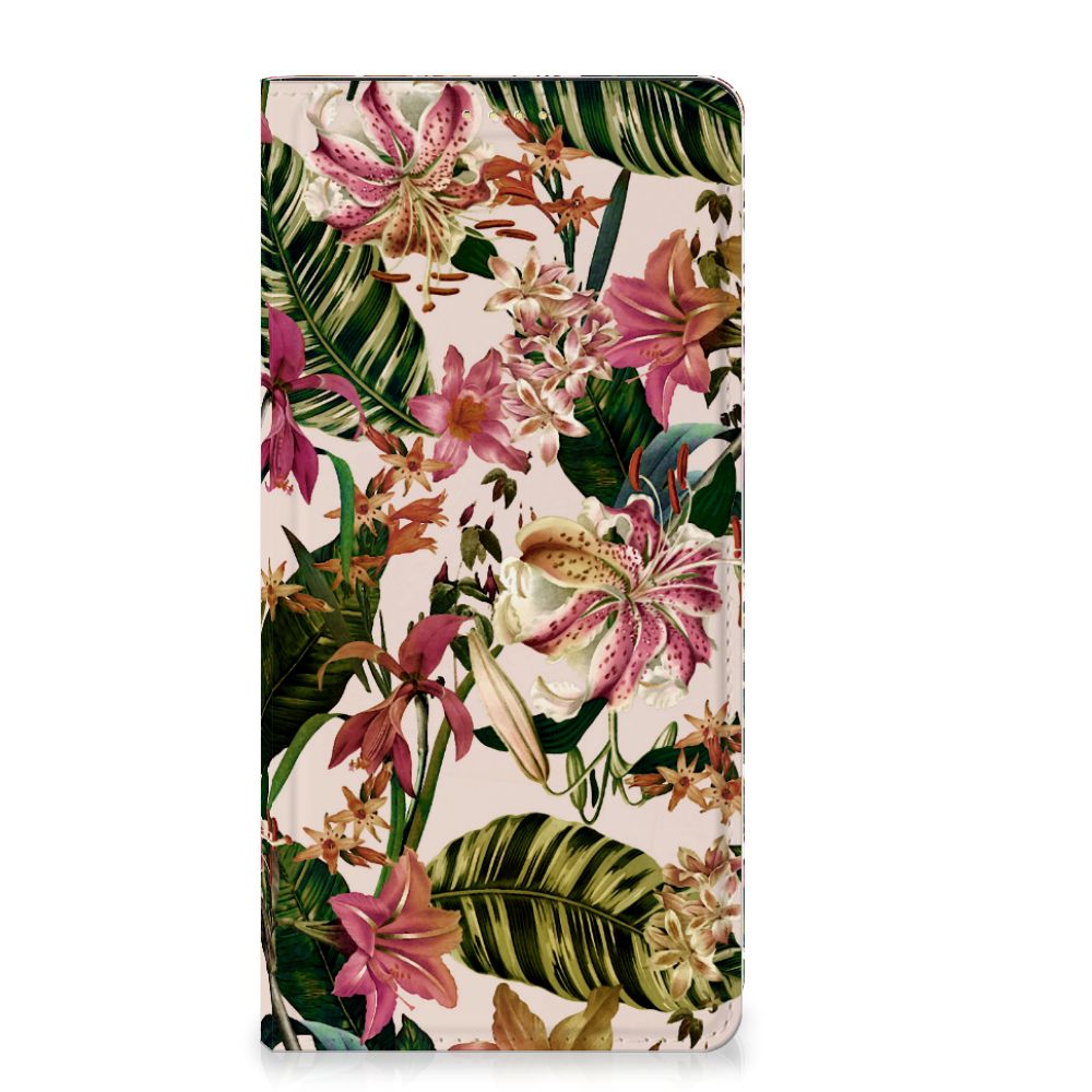 Xiaomi Redmi Note 13 5G Smart Cover Flowers bloemen ontwerp voorkant