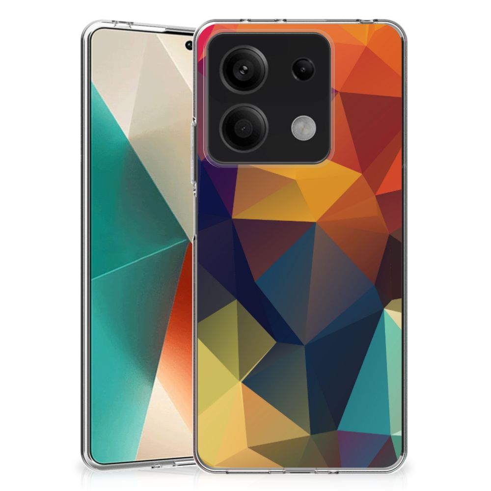 Xiaomi Redmi Note 13 5G TPU Hoesje Polygon Color kleurrijke driehoeken design voorkant