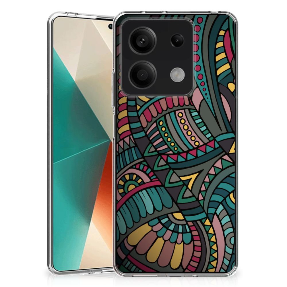 Xiaomi Redmi Note 13 5G TPU bumper Aztec achterkant kleurrijk ontwerp