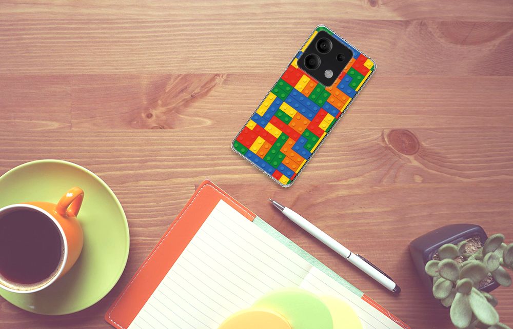 Xiaomi Redmi Note 13 5G TPU bumper Blokken design hoesje bovenaanzicht