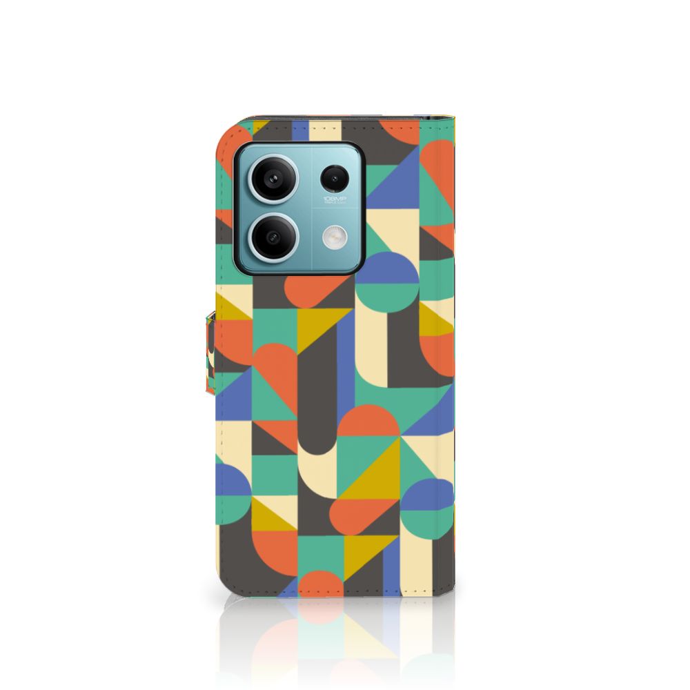 Xiaomi Redmi Note 13 5G Telefoon Hoesje Funky Retro met kleurrijk geometrisch design voor optimale bescherming.