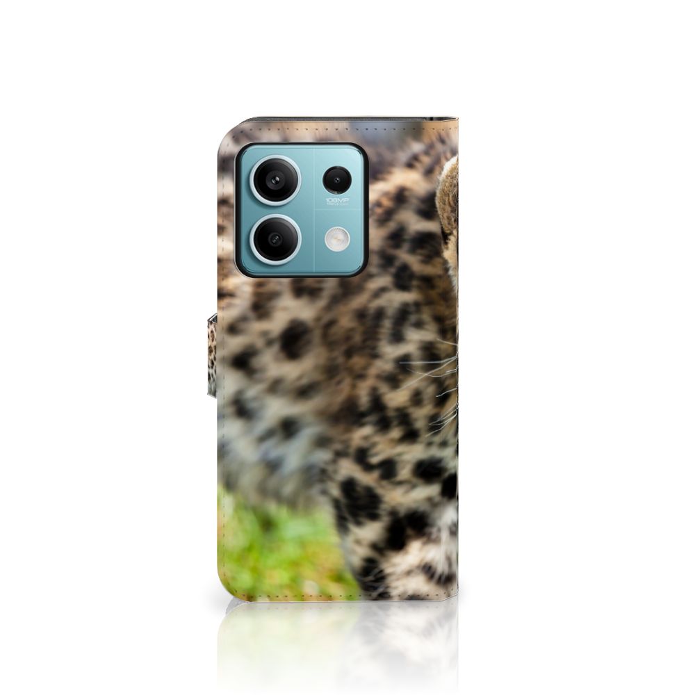 Xiaomi Redmi Note 13 5G Telefoonhoesje met Pasjes Baby Luipaard ontwerp voorkant