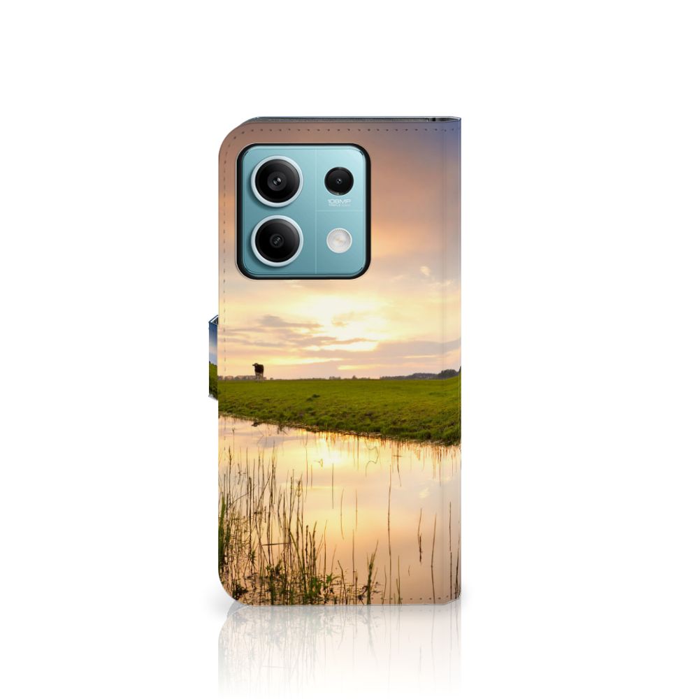 Xiaomi Redmi Note 13 5G Telefoonhoesje met Pasjes Koe telefoonhoesje koeien natuur aanzicht