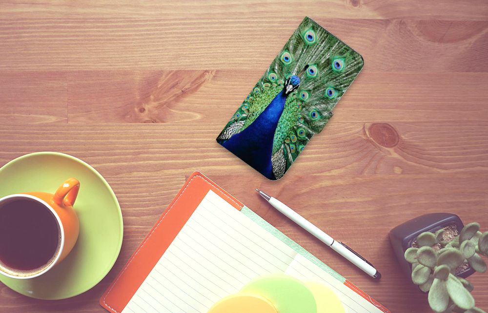 Xiaomi Redmi Note 13 5G Telefoonhoesje met Pasjes Pauw design bovenaanzicht