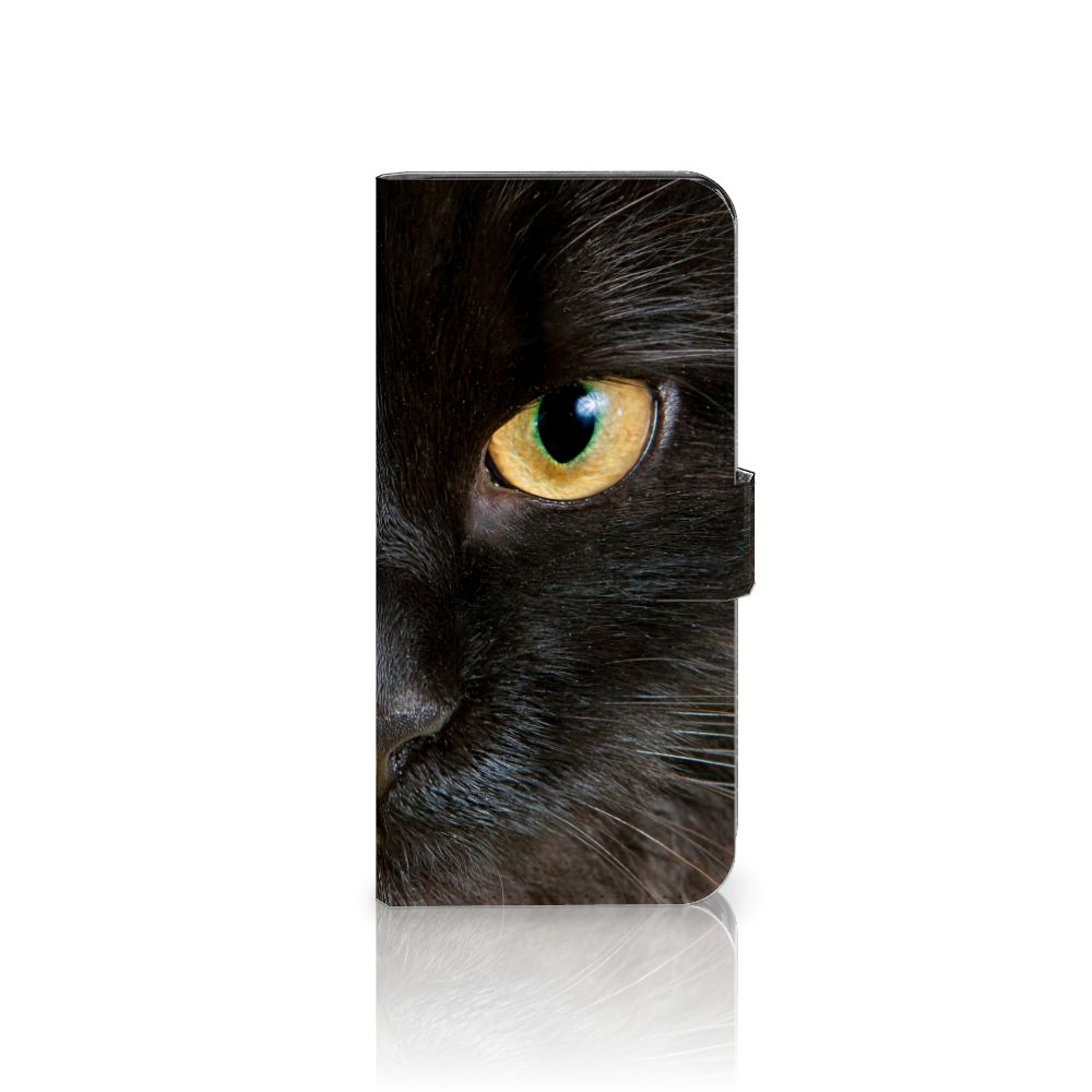 Xiaomi Redmi Note 13 5G Telefoonhoesje met Pasjes Zwarte Kat - mysterieus ontwerp met kat oog 🐈