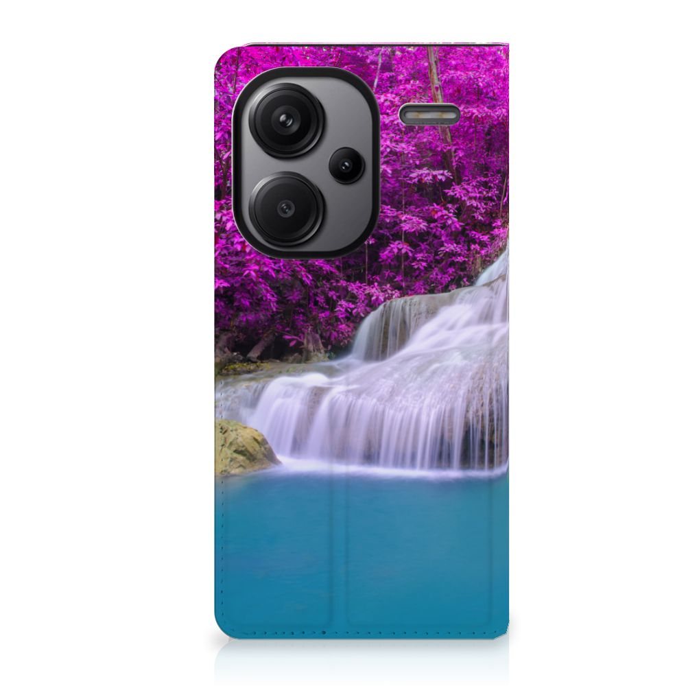 Xiaomi Redmi Note 13 Pro Plus Book Cover Waterval waterval roze bovenaanzicht