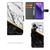 Xiaomi Redmi Note 13 Pro Plus Bookcase Marmer Wit Zwart - Origineel Cadeau Man met luxe gouden scheidingslijn.