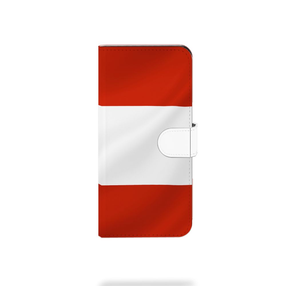Xiaomi Redmi Note 13 Pro Plus Bookstyle Case Oostenrijk met vlagdesign, perfect als cadeau voor gebruiksgemak en bescherming.