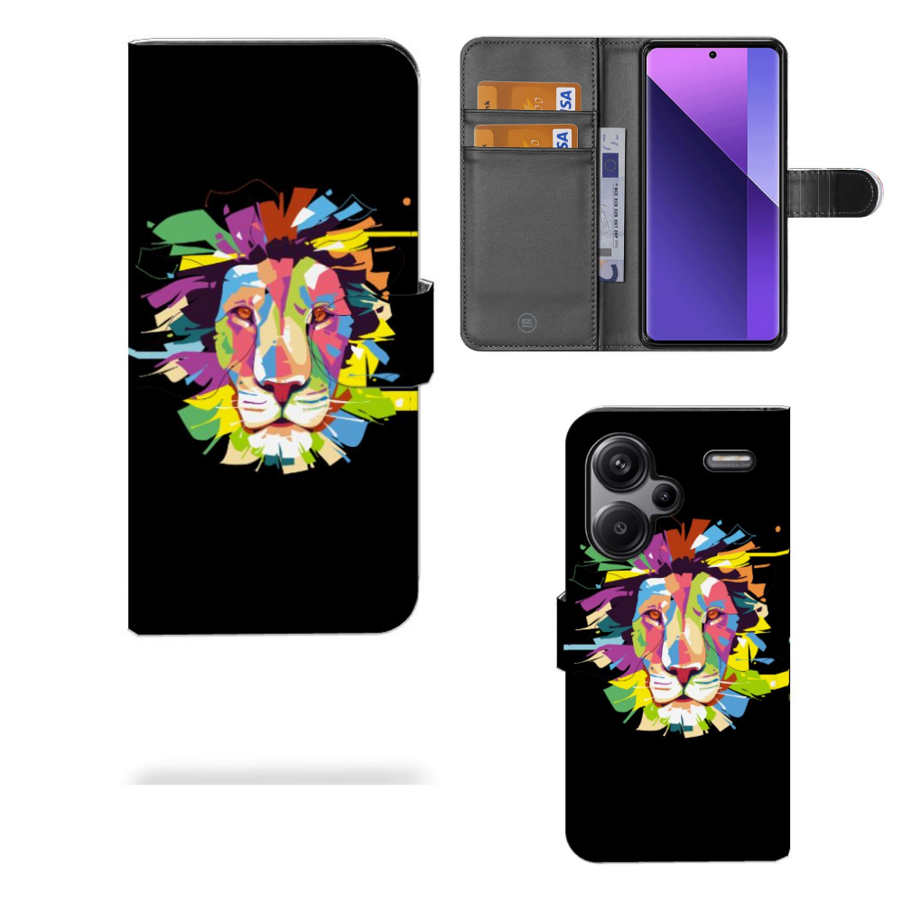 Xiaomi Redmi Note 13 Pro Plus Leuk Hoesje Lion Color hoesje aanzicht