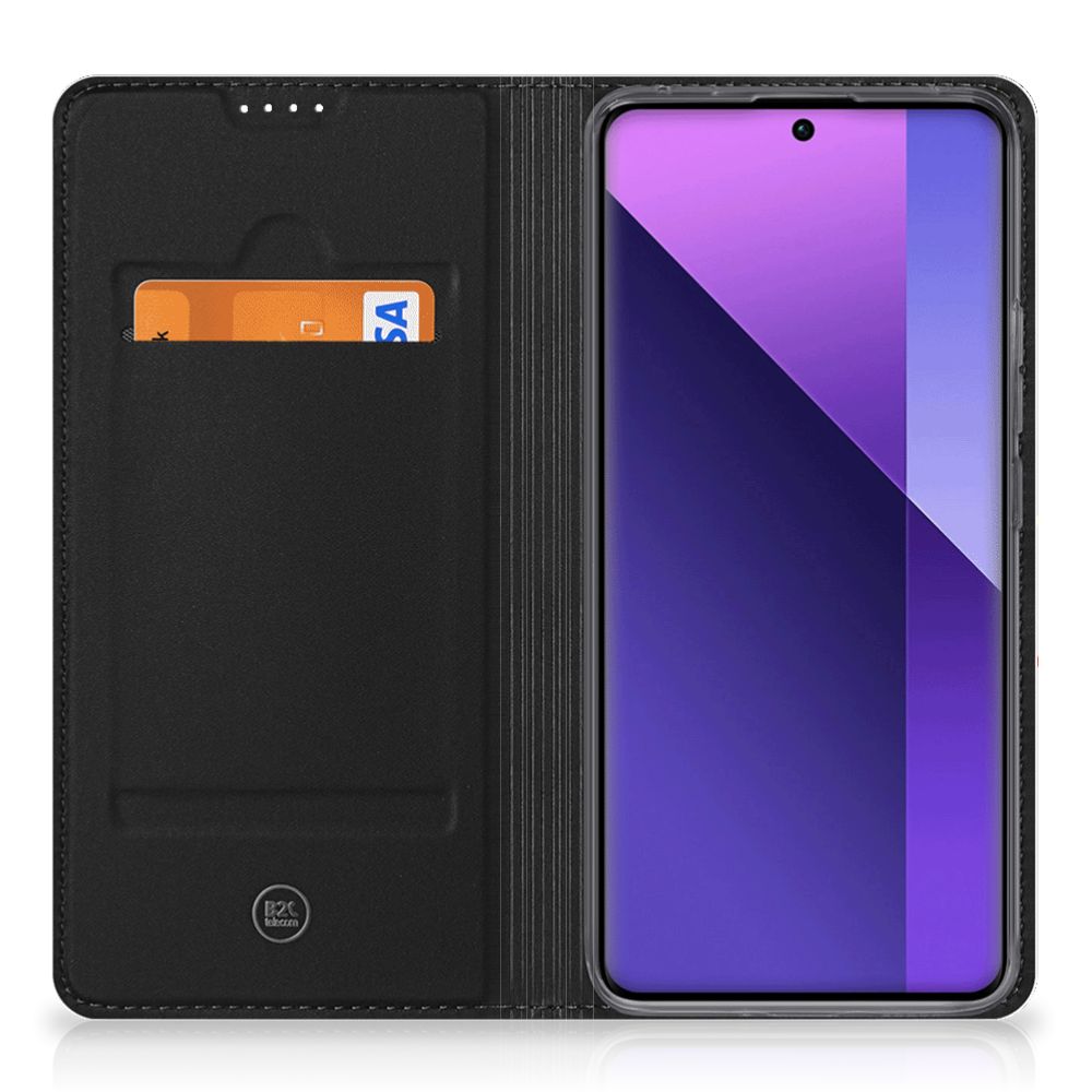 Xiaomi Redmi Note 13 Pro Plus Magnet Case Panda Color binnenkant zwart telefoonhoesje met pasjesvak