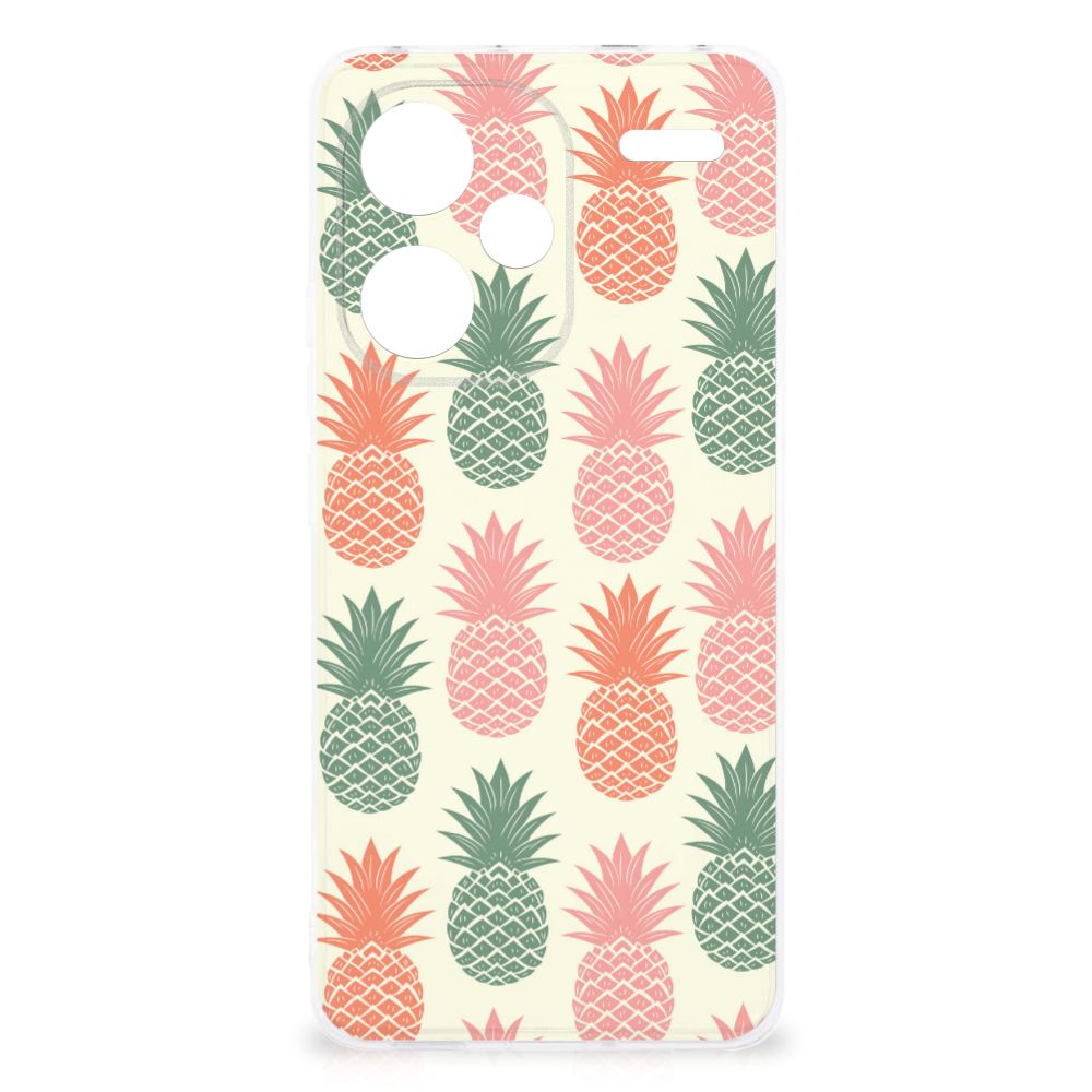 Xiaomi Redmi Note 13 Pro Plus Siliconen Case Ananas aanzicht ananaspatroon kleurrijk